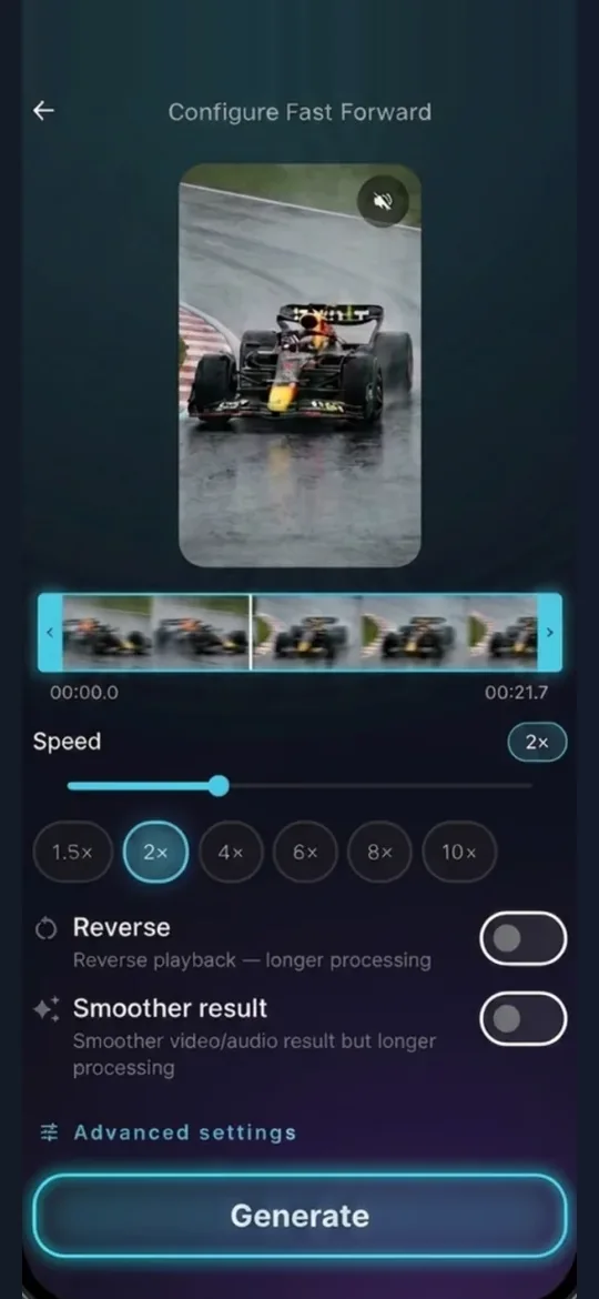 Speedro screenshot: Fast forward