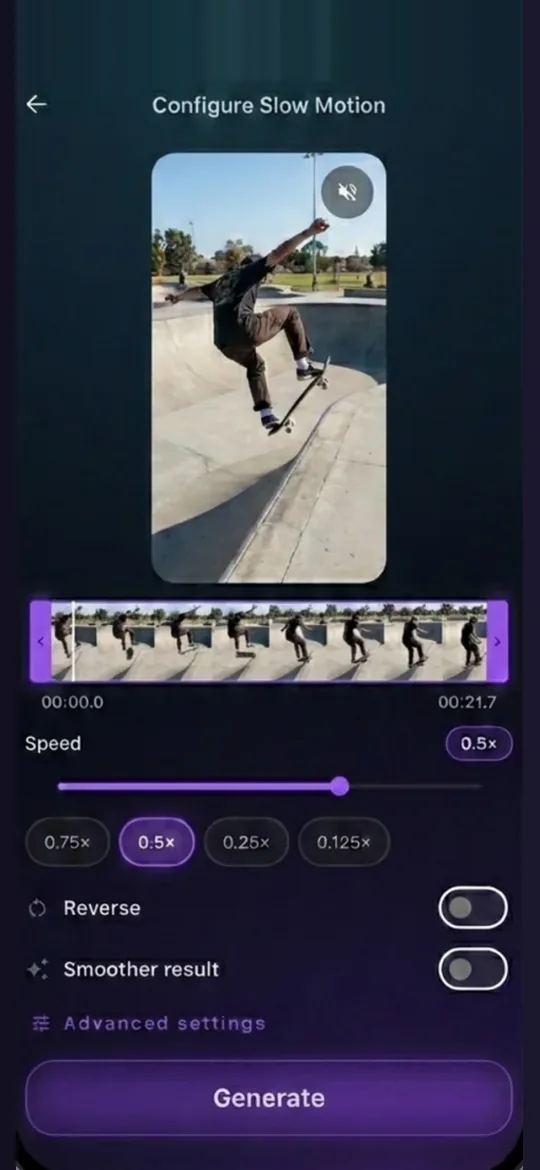 Speedro screenshot: Precision slow motion